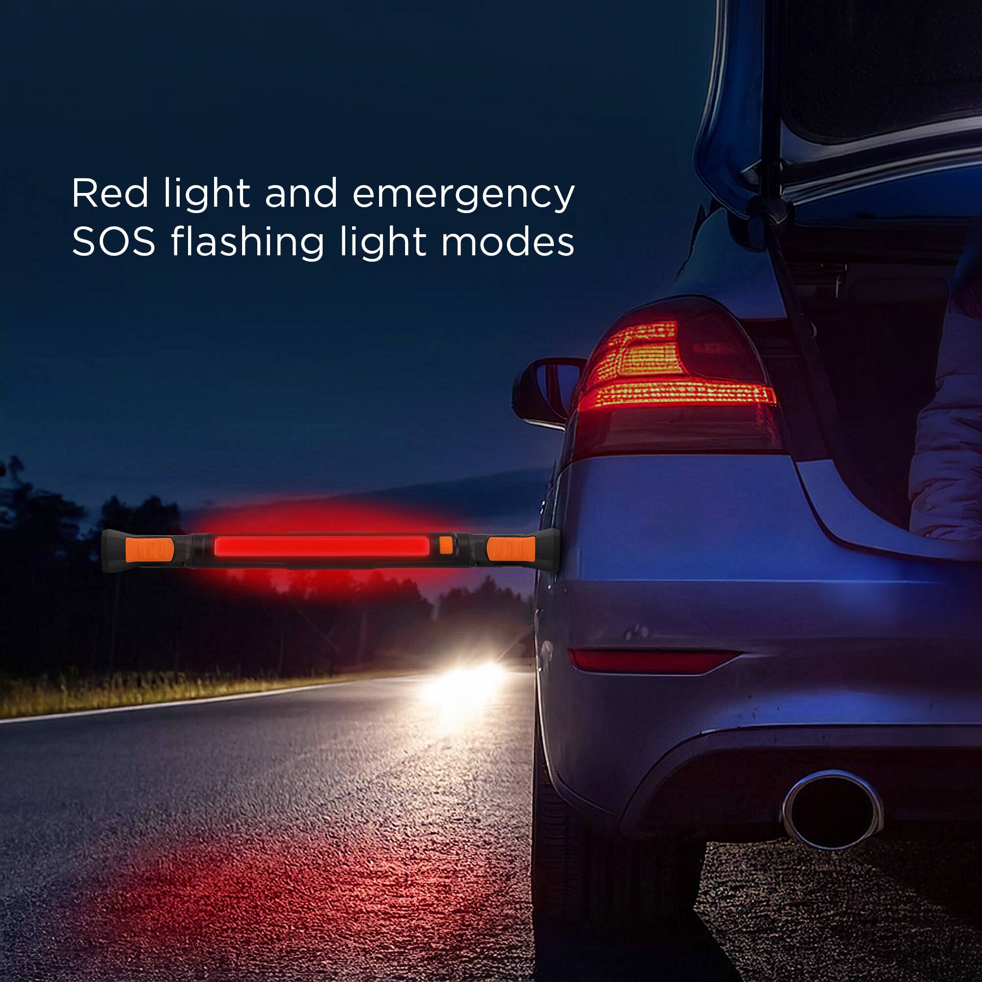 Red light and emergency SOS flashing light modes