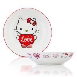 Silver Buffalo - Sanrio Hello Kitty "Love" 9-Inch Ceramic Coupe Dinner Bowl - Red