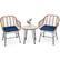 Front. Costway - 3PCS Patio Rattan Bistro Set Coffee Table Armchair Garden Cushion - Navy.