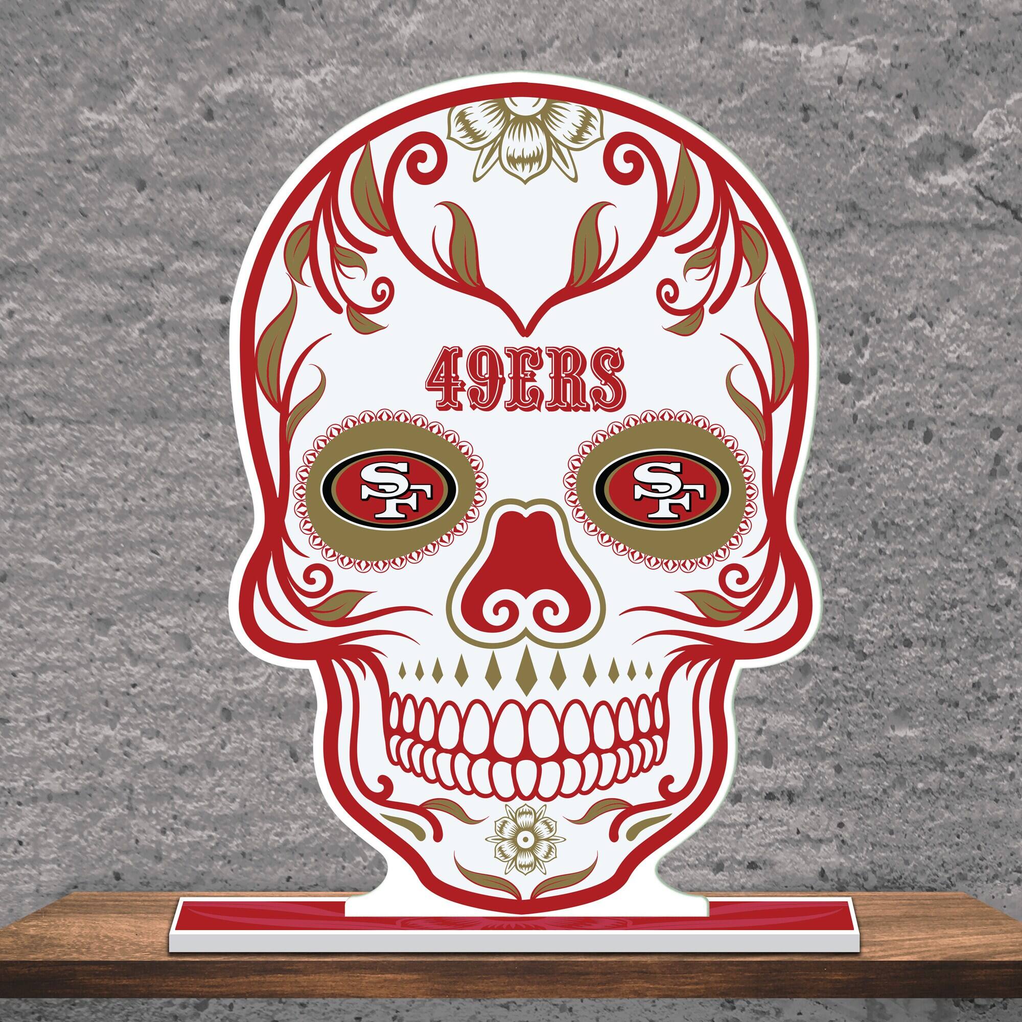 Alt View 1. UPI Marketing - San Francisco 49ers 10" Sugar Skull Standee - Multicolor.