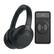 Front. Sony - Sony WH-1000XM4 Wireless Noise Canceling Over-Ear Headphones (Black) Bundle - Black.