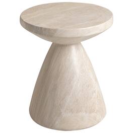 LeisureMod - Dune 17" Round Fiberstone Side Table - Modern Indoor/Outdoor Weather Resistant Accent Table, No Assembly - Stone Marble