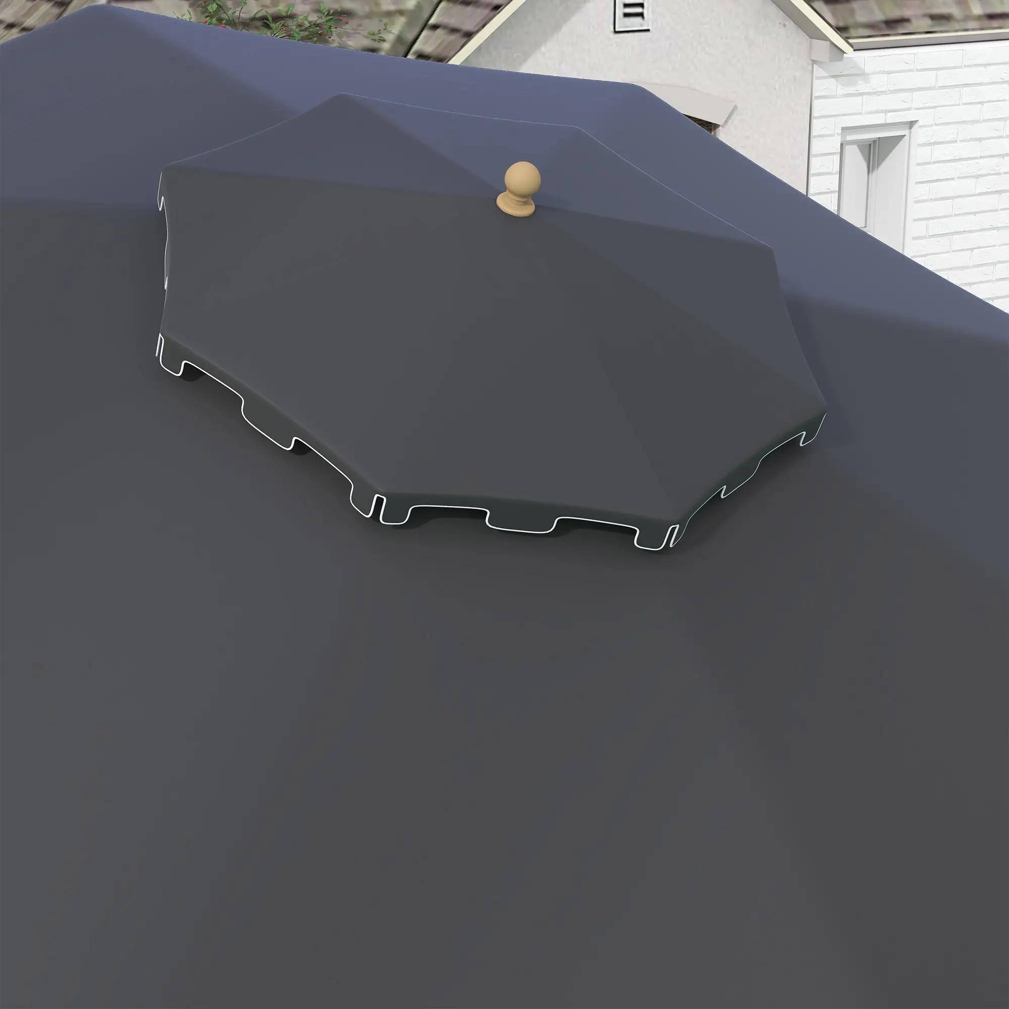 Alt View 5. Spaco - Spaco 8.8' Patio Umbrella with Push Button Tilt and Crank - Dark Grey.