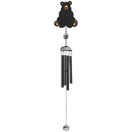 FC Design - 27" Long Bear Black Coded Gem Wind Chime Outdoor Patio or Garden Hanging Decoration - Multi-Color