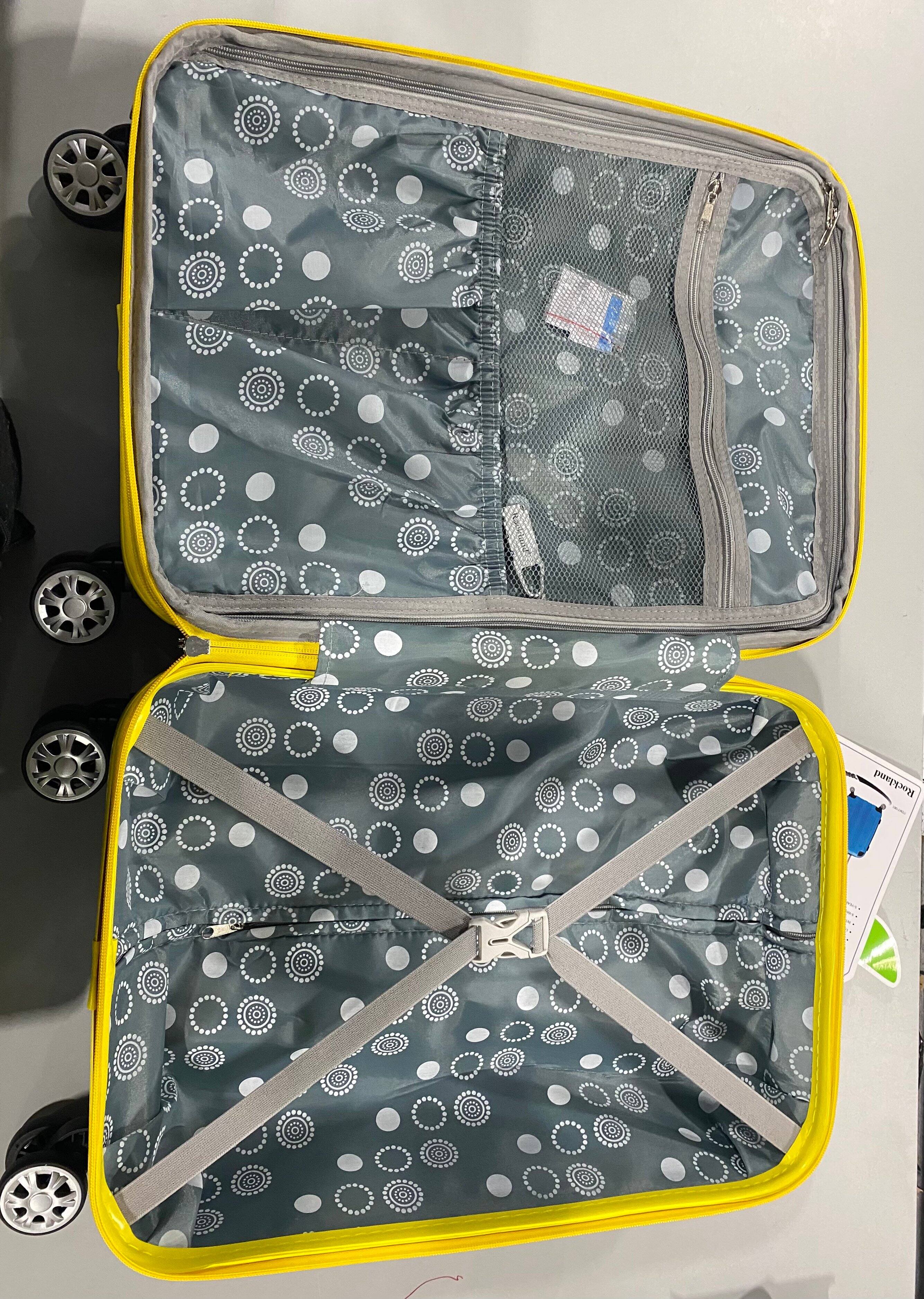 Alt View 4. Rockland - ROCKLAND LONDON HARDSIDE SPINNER WHEEL LUGGAGE, CARRY-ON 20" - NAVY/YELLOW - Navy/Yellow.