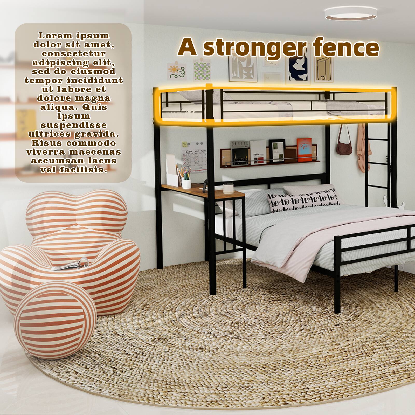 Lorem ipsum dolor sit amet, consectetur adipiscing elit, sed do eiusmod tempor incididunt ut labore et dolore magna aliqua. Quis ipsum suspendisse ultrices gravida. Risus commodo viverra maecenas accumsan lacus vel facilisis. A stronger fence