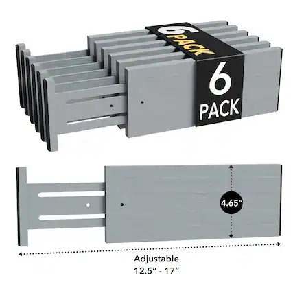 6 PACK
Adjustable 12.5" - 17"
4.65"