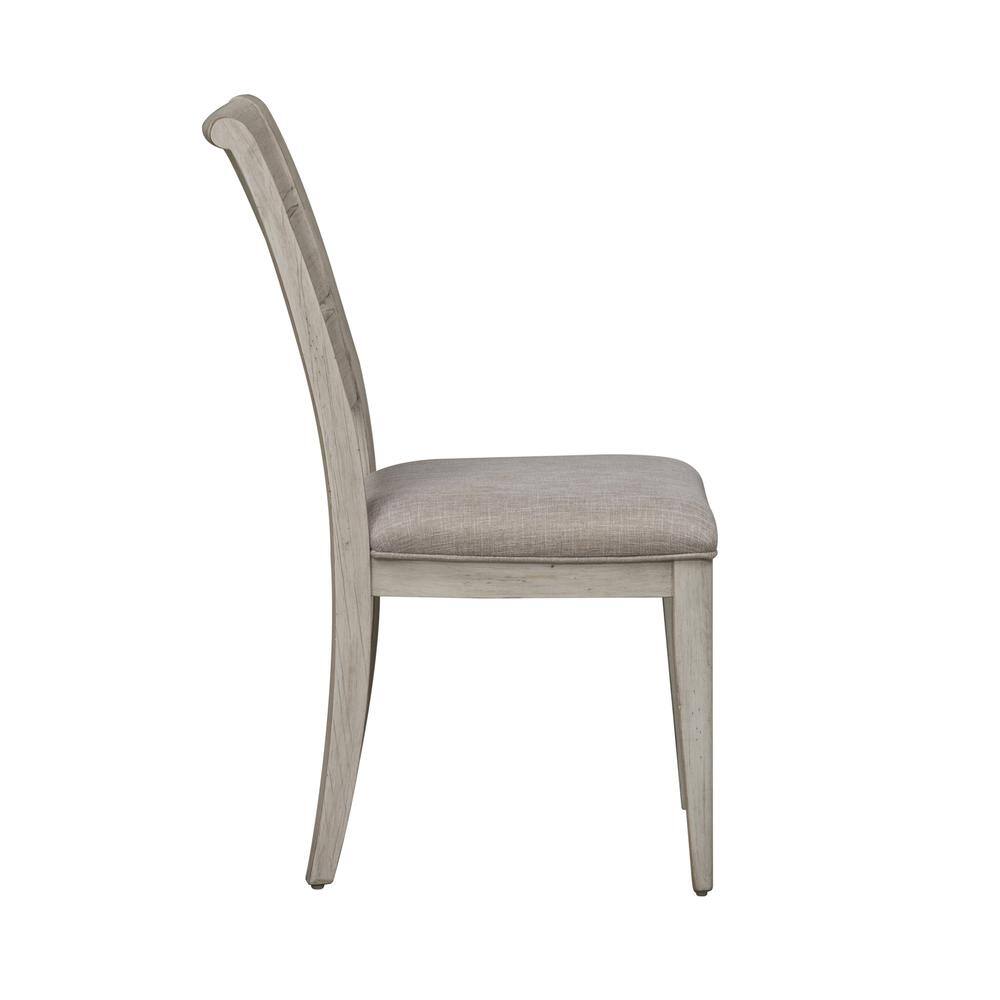 Back. Liberty Furniture Industries - Ladder Back Upholstered Side Chair (RTA)-Set of 2 - White.