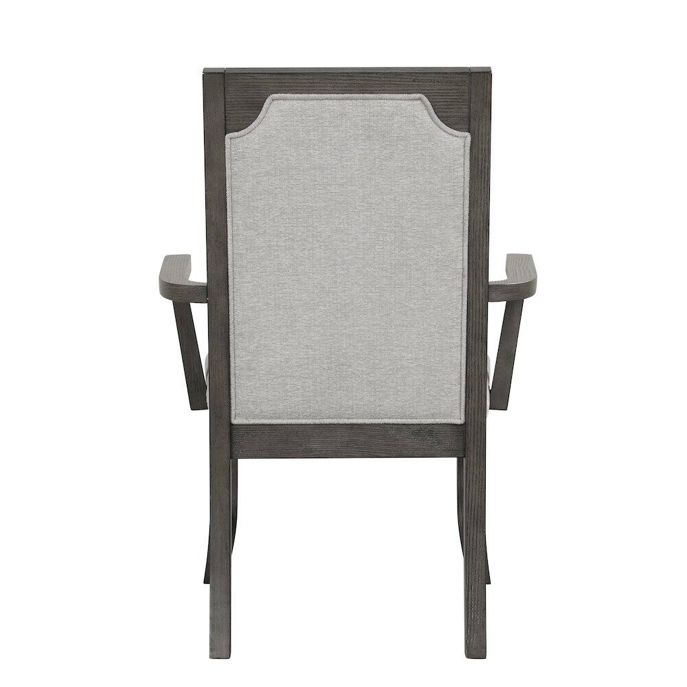 Alt View 1. New Classic Furniture - New Classic Furniture Lisbon Wood Dining Arm Chair in Gray (Set of 2) - Gray.