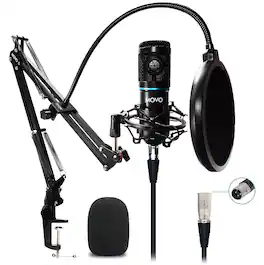 MOVO - PodPak Podcast Equipment Bundle with Microphone, Boom Arm, and Pop Filter