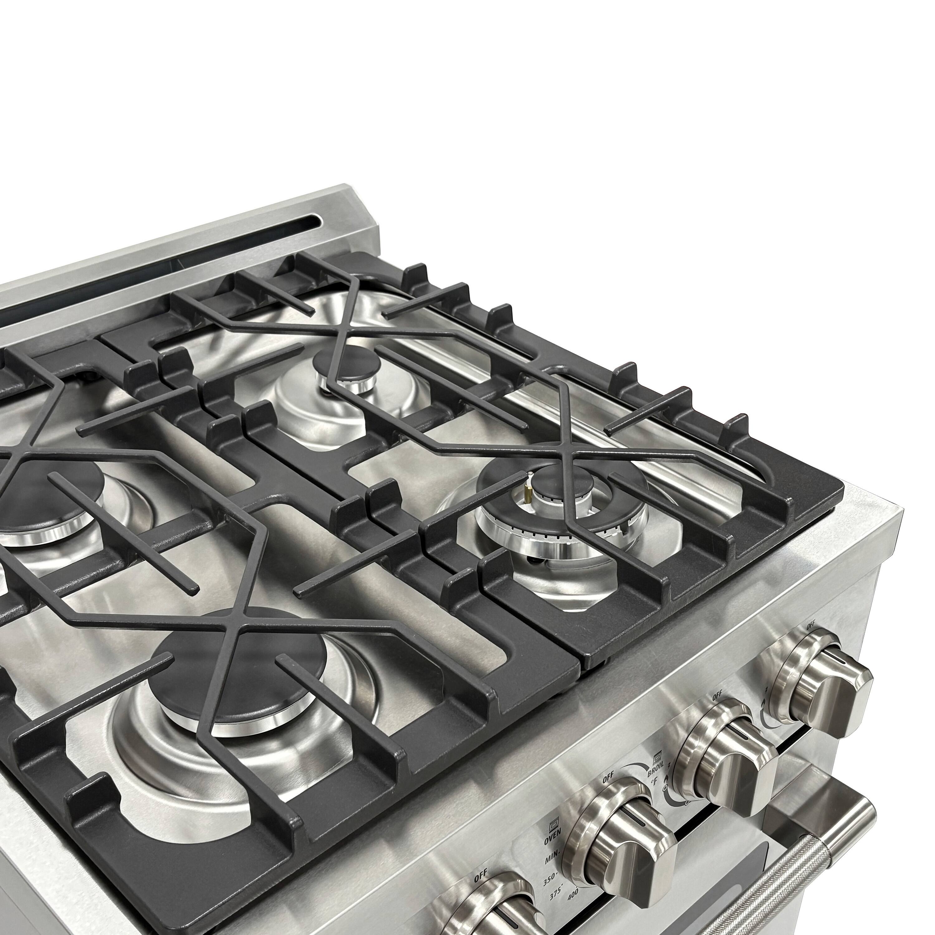 Alt View 1. Unique Appliances - Off-Grid 24 in. Wide 4 Burner 3.75 Cu. Ft. Freestanding LP Gas Range with Waist-High Broiler and Manual Clean - Stainless Steel.