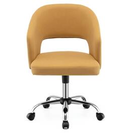 Kadyn - Upholstered Swivel Office Chair with Hollow Out Back, Home Office Computer Desk Chair, Small Office Chair - Yellow