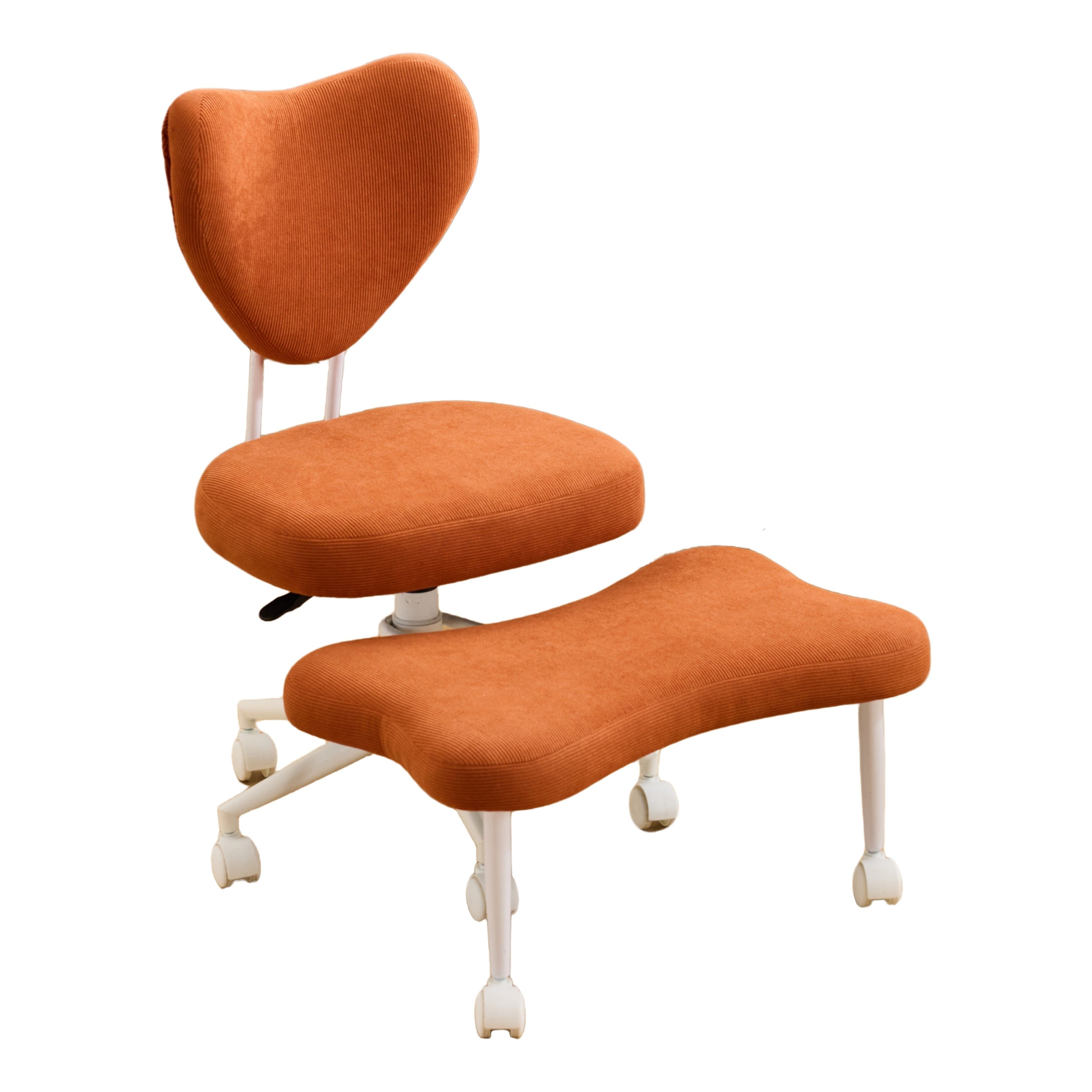 Spaco - Ergonomic Seating Solution, Cross Legged Meditation Chair with Lumbar Support and Adjustable Cushion for Office - Orange