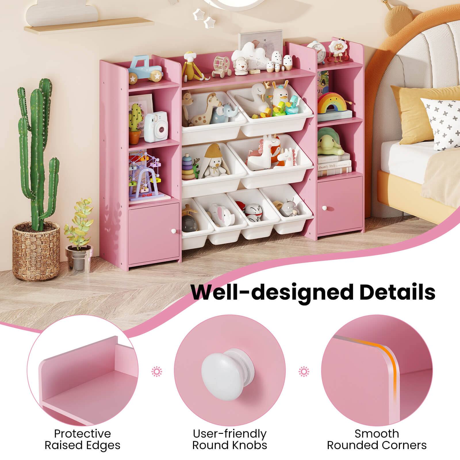 Costway 4 Tier Large Storage Cabinet with 6 Cubbies & 8 Removable