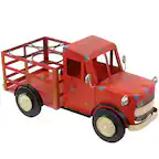 Front. Sunnydaze - Iron Sheet Truck Convenient Countertop Wine Rack - Red.