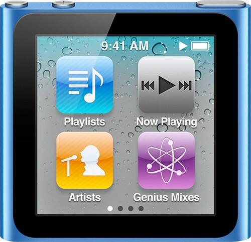 Front Standard. iPod® - Refurbished 6th-Generation nano 8GB* MP3 Player<!-- Apple --> - Blue.