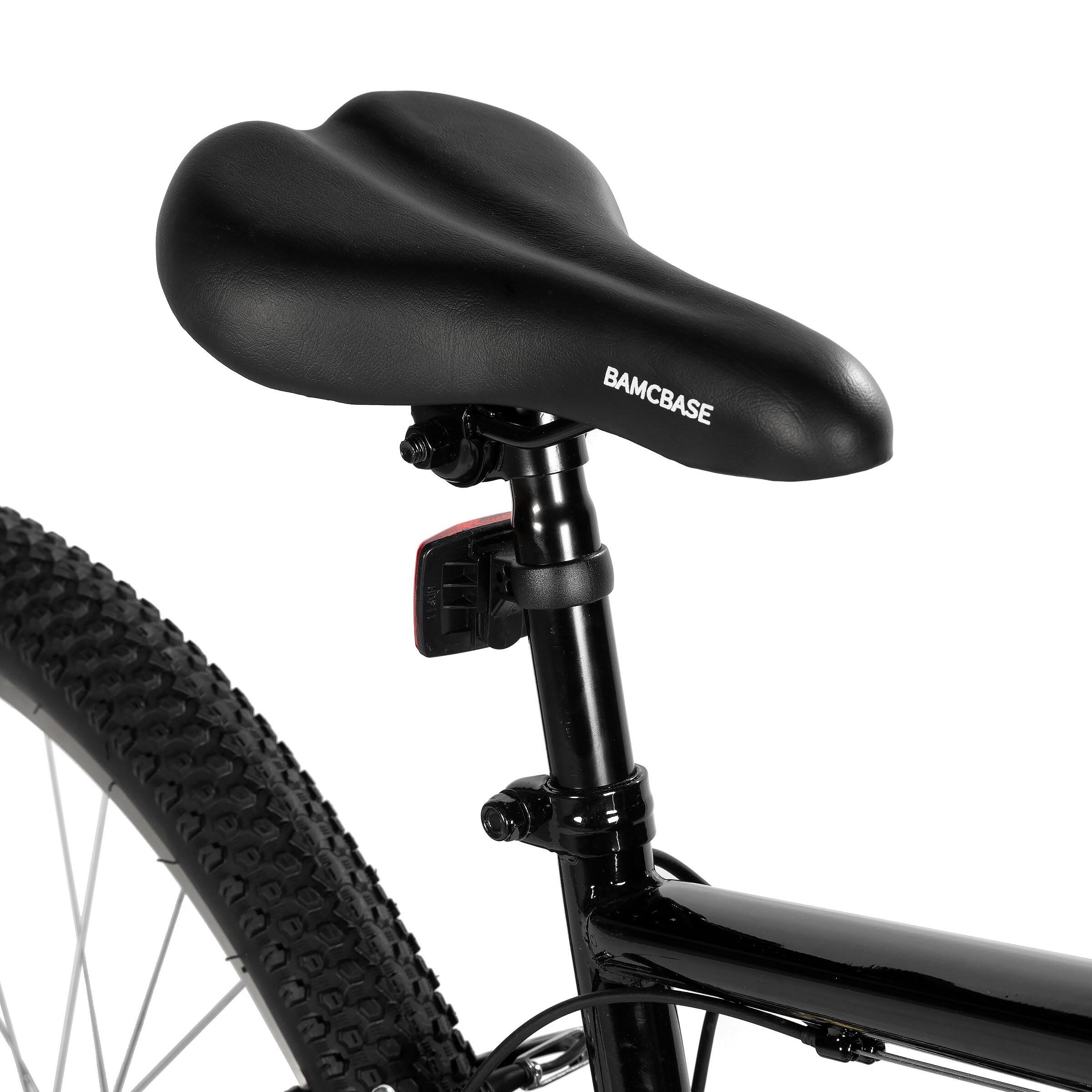 Alt View 9. HILAND - BAMCBASE Agave 27.5 inch Mountain Bike with Hi-Ten Steel Frame, Front Suspension Fork, 18 Speed MTB for Adult Men, Black - black.