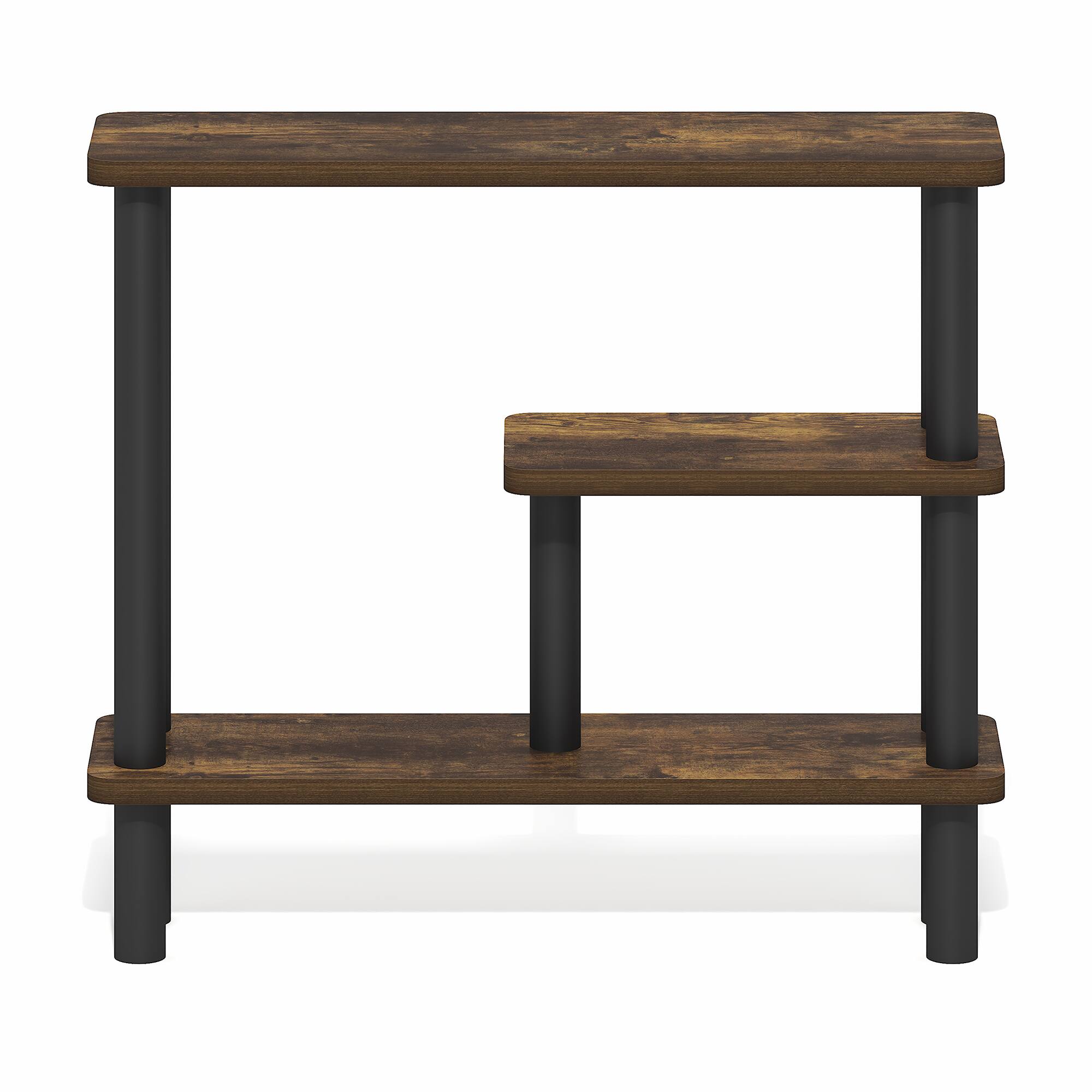 Alt View 7. Furinno - TURN-N-TUBE Bathroom Storage Shelf, Toolless Storage Rack, Space Saving Shelf, for Bathroom, Living Room, Entryway - Amber Pine/Black.