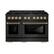 Front. ZLINE - 48 in. Wide 8 Burner Autograph 6.7 Cu. Ft. Freestanding Paramount Gas Range with Bronze Helix Handles - Black Stainless Steel.