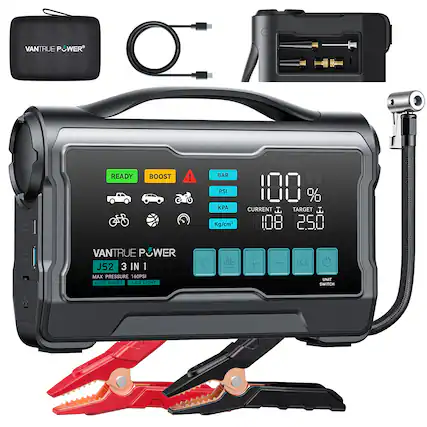 VANTRUE POWER READY BOOST!
BAR PSI Kg/cm²
100% CURRENT J TARGET I 108 2.50
VANTRUE POWER JS2 3 IN 1
MAX PRESSURE 160PSI AUTO BOOST LED LIGHT + M UNIT SWITCH