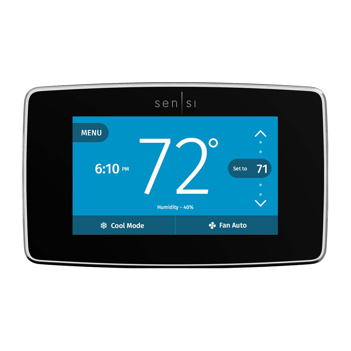 Copeland - Sensi Touch Smart Programmable Wi-Fi Thermostat-Works with Alexa, C-Wire Required - Black - Front_Zoom