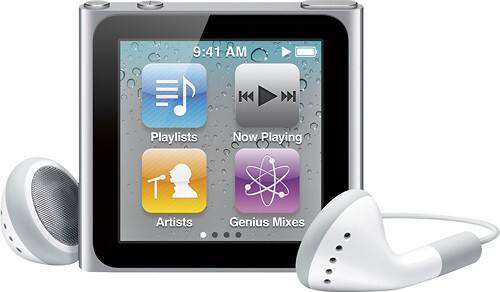 Front Standard. iPod® - Refurbished nano 16GB* MP3 Player (6th Generation - Latest Model) - Silver.