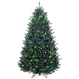 Homcom - Prelit Christmas Tree, Colorado Blue Spruce, Easy Plug - Green