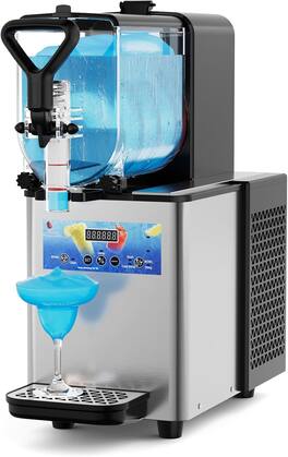 Mirfee - 3L Commercial Slushy Maker, 230W Fast Freeze with Auto Clean & LED Light, 110V for Home/Bar Use - Silver