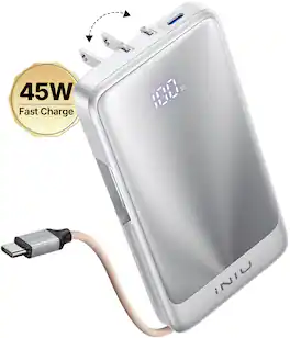 INIU - Pocket Ultra 3-in-1 45W Fast Charging 10000mAh Power Bank for Laptop, iPad, iPhone, Samsung, Google etc.