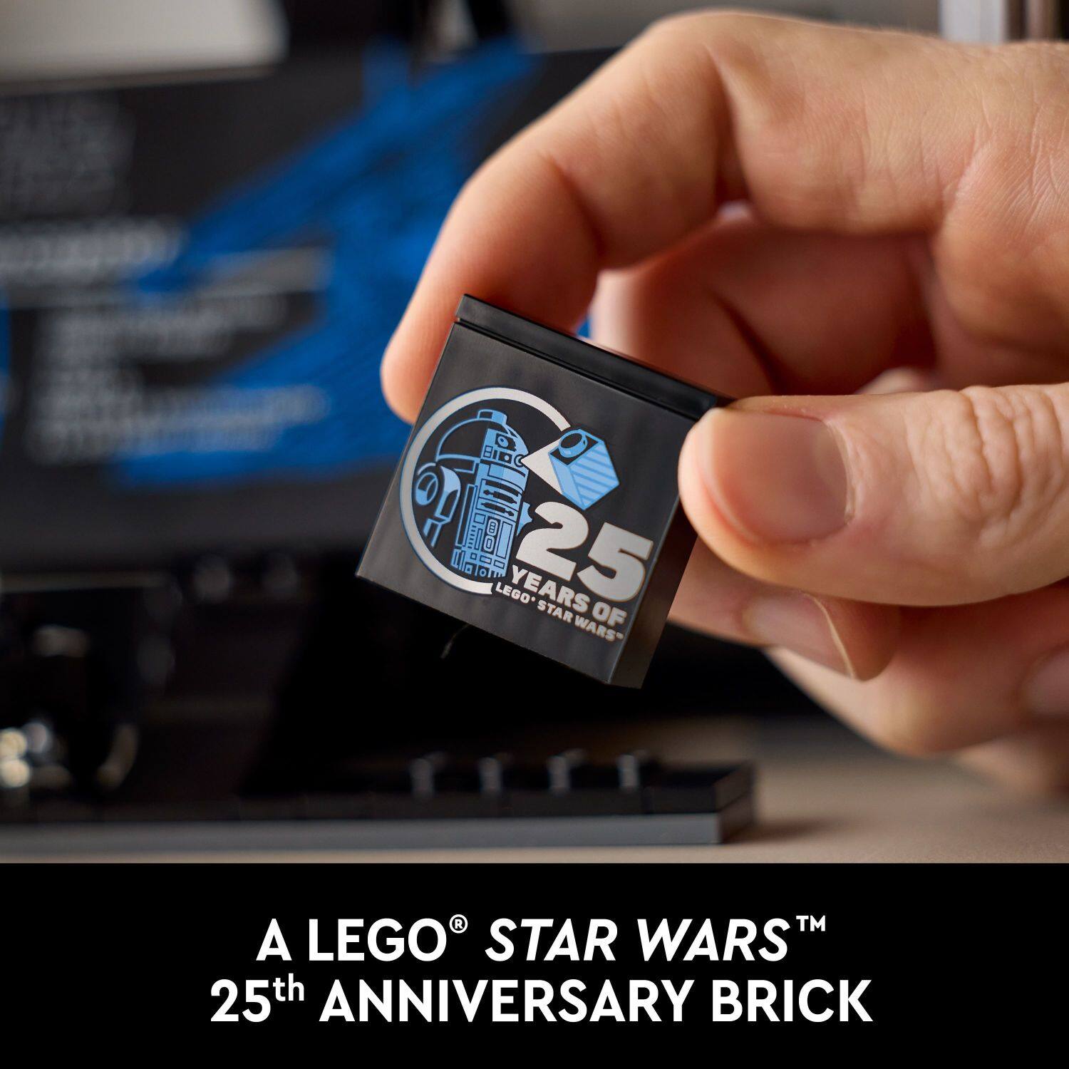 A LEGO Star Wars 25th Anniversary Brick.