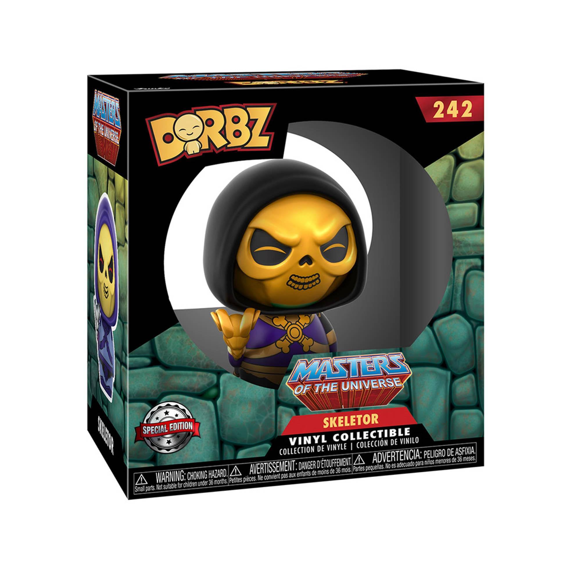 242  
DORBZ  
MASTERS OF THE UNIVERSE  
SKELETOR  
SPECIAL EDITION VINYL COLLECTIBLE  
COLLECTION DE VINYLE | COLECCIÓN DE VINILO  
WARNING: CHOKING HAZARD - Small parts. Not suitable for children under 3 years.  
AVERTISSEMENT: PELIGRO DE ASFIXIA - Piezas pequeñas. No es adecuado para menores de 3 años.  
ADVERTENCIA: PEQUEÑAS PIEZAS - Peligro de asfixia. No es adecuado para menores de 36 meses.