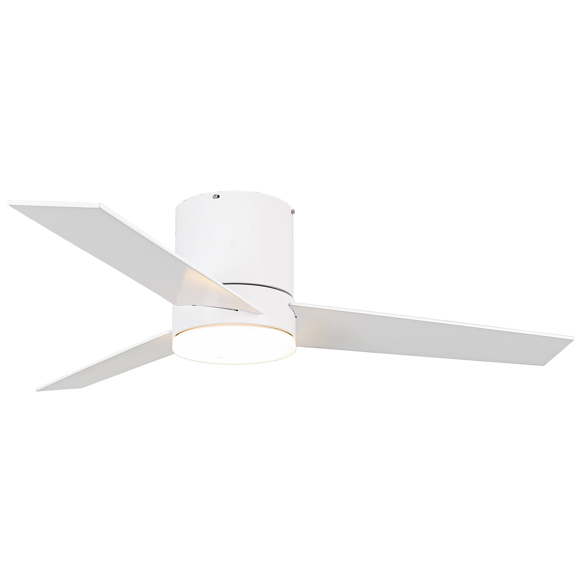Alt View 7. Parrot Uncle - 48" Modern 3-Blade Wooden Flush Mount Ceiling Fans with Light and Remote - Nickel.