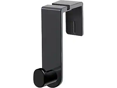 Front. Safco - Over-Panel Hook, Black, Plastic - Black.