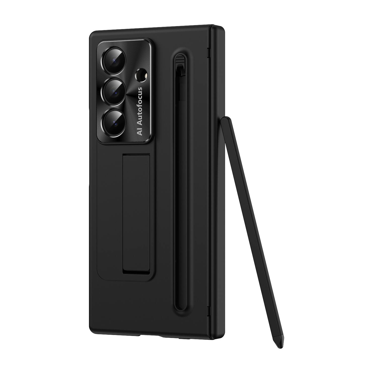 Alt View 4. Dteck - Fold Case For Samsung Galaxy Z Fold8 Ultra Built-in Screen Protector+Stylus, Shockproof Kickstand Hinge Protection Cover - Black.
