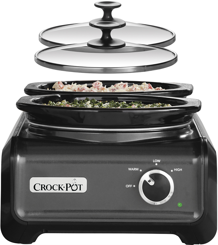 Crock-Pot 2-Quart Double-Crock Slow Cooker Charcoal SCCPMD1-CH - Best Buy