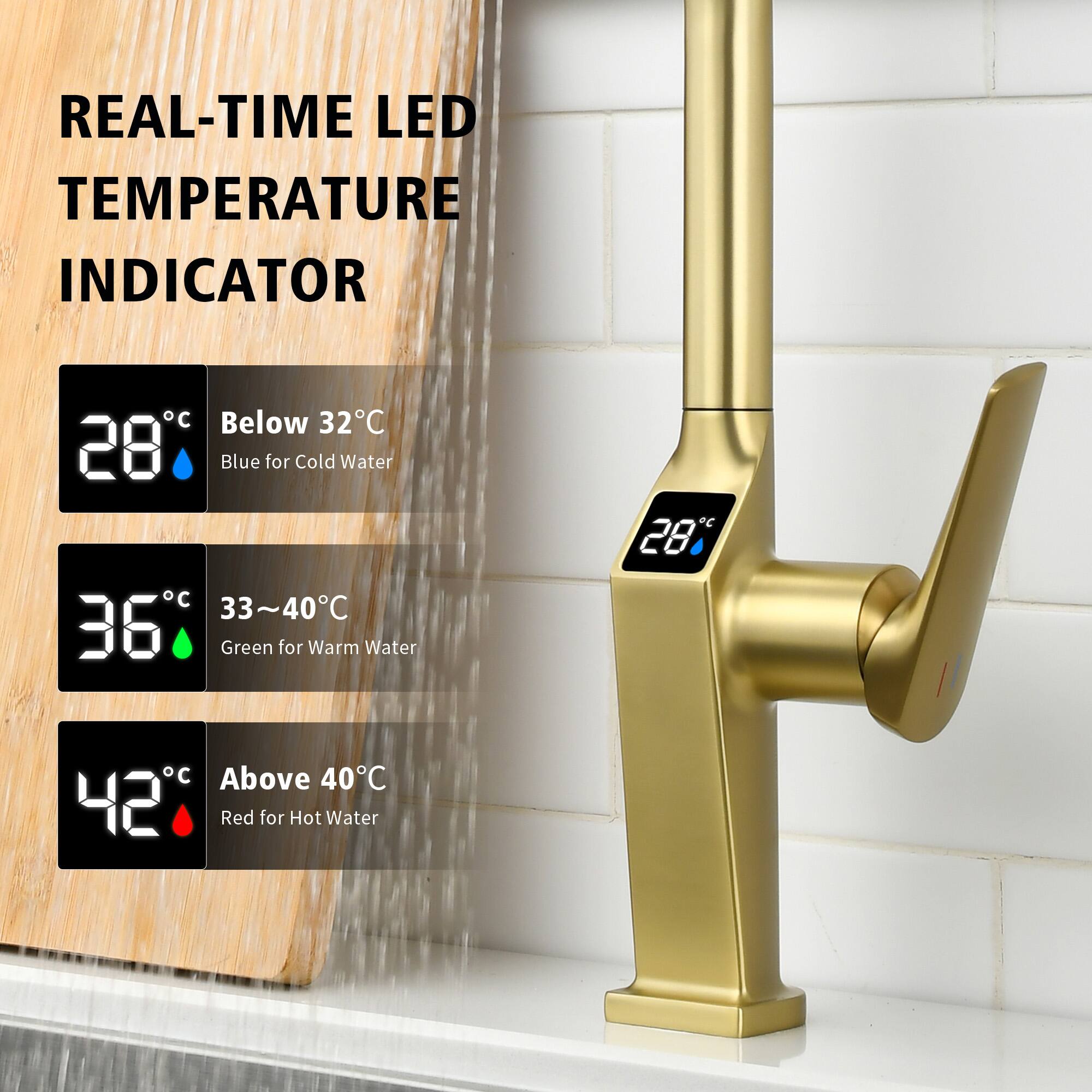 Boyel Living Touchless Kitchen Faucet with LED Display Motion Sensor ...