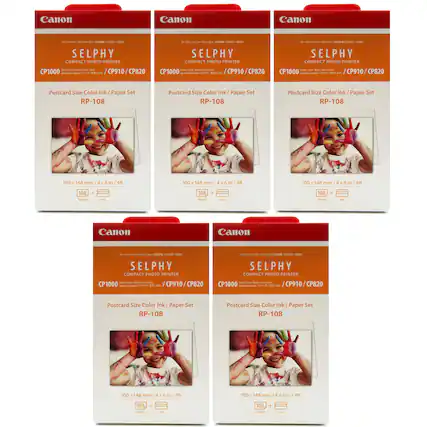 Canon SELPHY COMPACT PHOTO PRINTER
CP1000 / CP910 / CP820
Postcard Size Color Ink / Paper Set RP-108
100 x 148 mm / 4 x 6 in / 4R
108 Sheets + Ink
Canon SELPHY COMPACT PHOTO PRINTER
CP1000 / CP910 / CP820
Postcard Size Color Ink / Paper Set RP-108
100 x 148 mm / 4 x 6 in / 4R
108 Sheets + Ink
Canon SELPHY COMPACT PHOTO PRINTER
CP1000 / CP910 / CP820
Postcard Size Color Ink / Paper Set RP-108
100 x 148 mm / 4 x 6 in / 4R
108 Sheets + Ink
Canon SELPHY COMPACT PHOTO PRINTER
CP1000 / CP910 / CP820
Postcard Size Color Ink / Paper Set RP-108
100 x 148 mm / 4 x 6 in