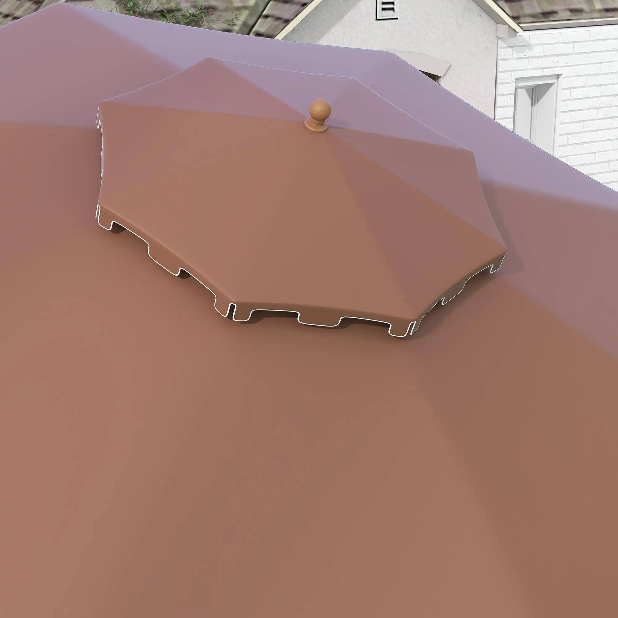 Alt View 5. Spaco - Spaco 8.8' Patio Umbrella with Push Button Tilt and Crank - Brown.