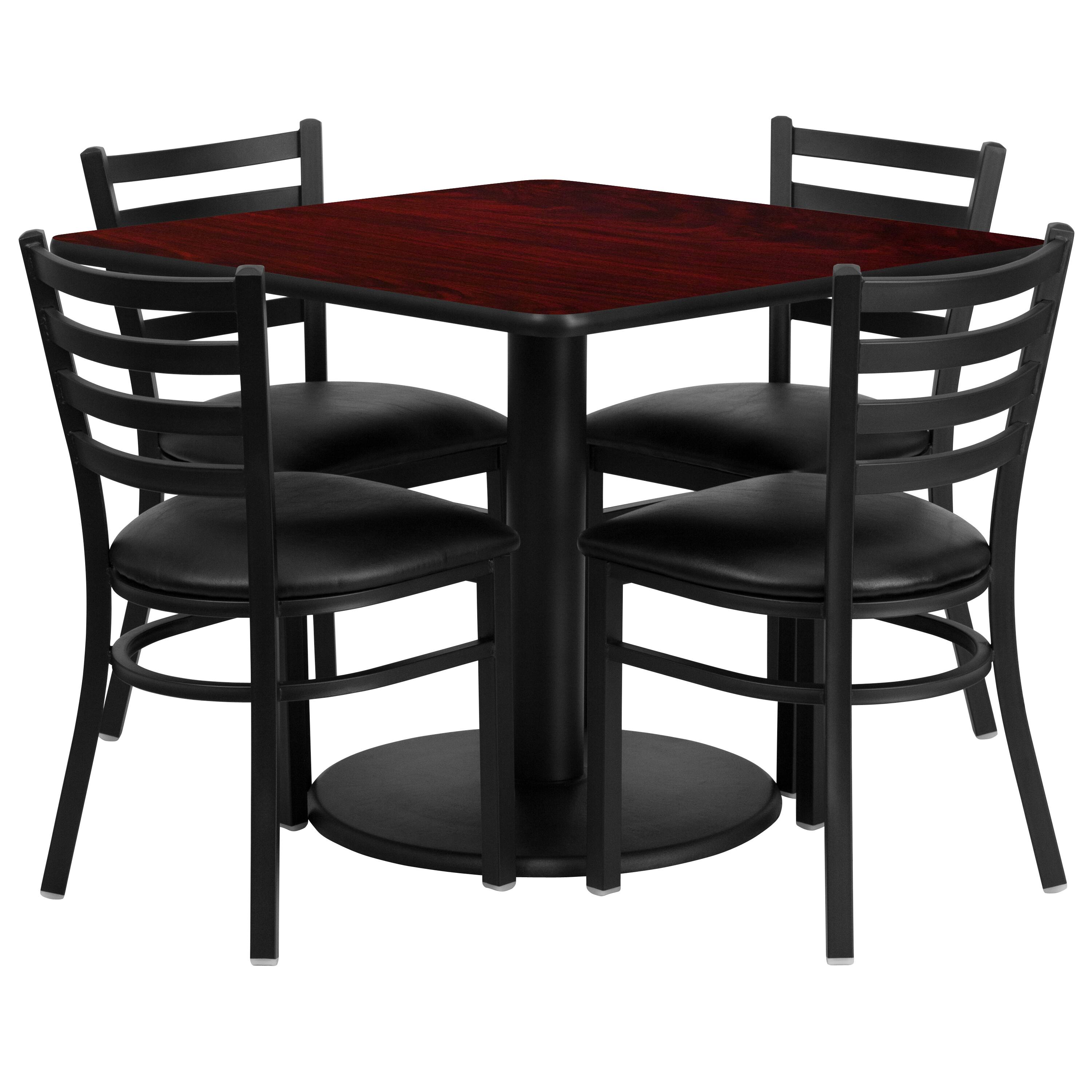 Mahogany Top/Black Vinyl Seat