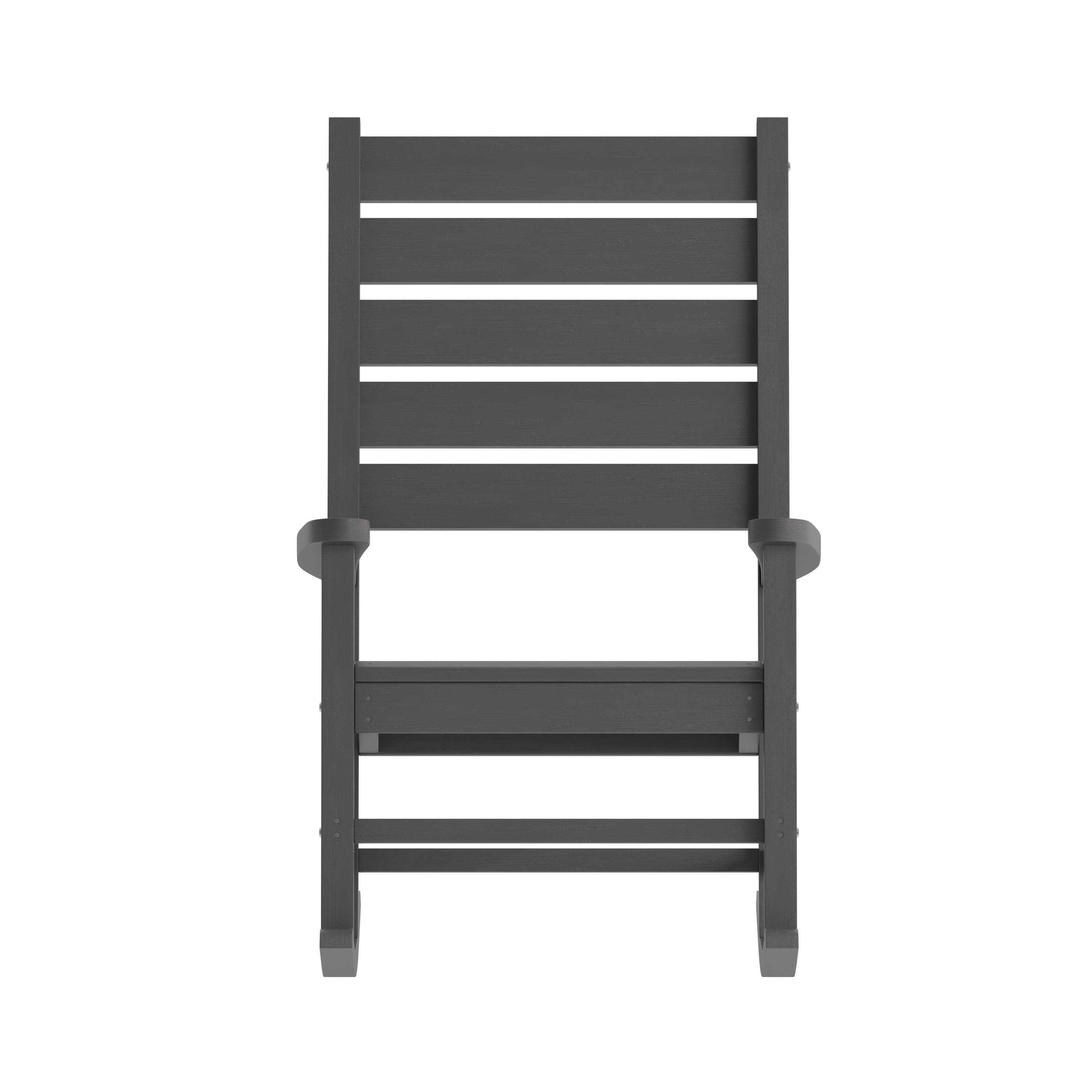 Alt View 10. Emma + Oliver - Florian Set of 2 Contemporary Rocking Chairs, All-Weather HDPE Indoor/Outdoor Rockers - Gray.