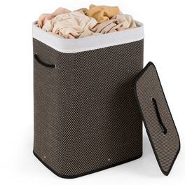 Costway - 19 Gal Capacity Clothes Hamper Bamboo Laundry Hamper with Removable Liner - Black