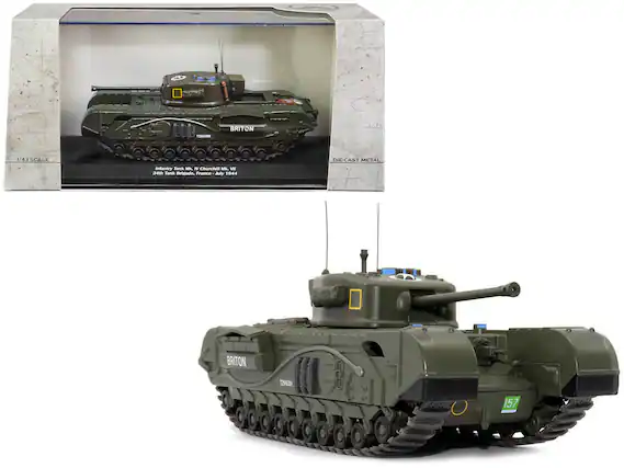 1 BRITON 1/43 CALE DIE CAST METAL Infantry Tank MK IV Churchill Mk IV
34th Tank Brigade, France July 1944
BRITON
T256303
157