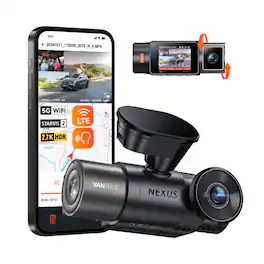 Vantrue - N2X 2.7K HDR 2 Channels Dashcam, Night Vision, Parking Mode, Voice Control, 5GHz Wi-Fi & GPS, Mobile App - Black