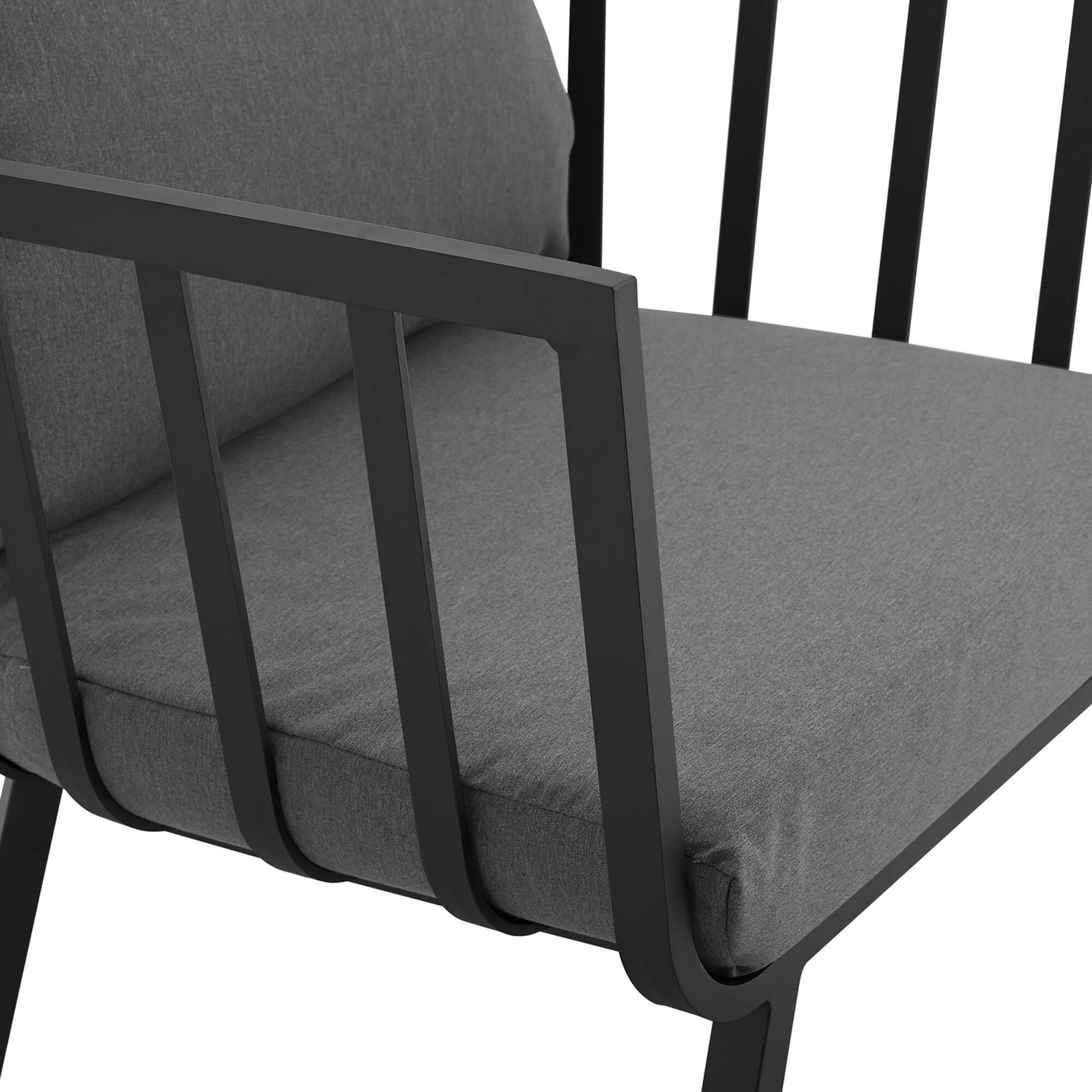 Alt View 3. Modway - Riverside Outdoor Patio Aluminum Armchair by Modway - Gray Charcoal.