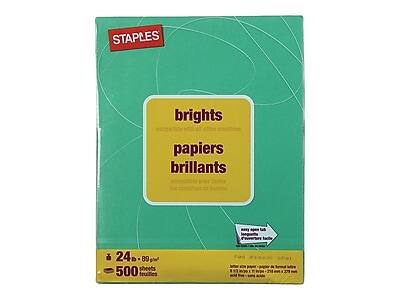 STAPLES  
brights  
papiers brillants  

24 D 89 W  
500 sheets  

89 g/m²  
210 mm x 297 mm