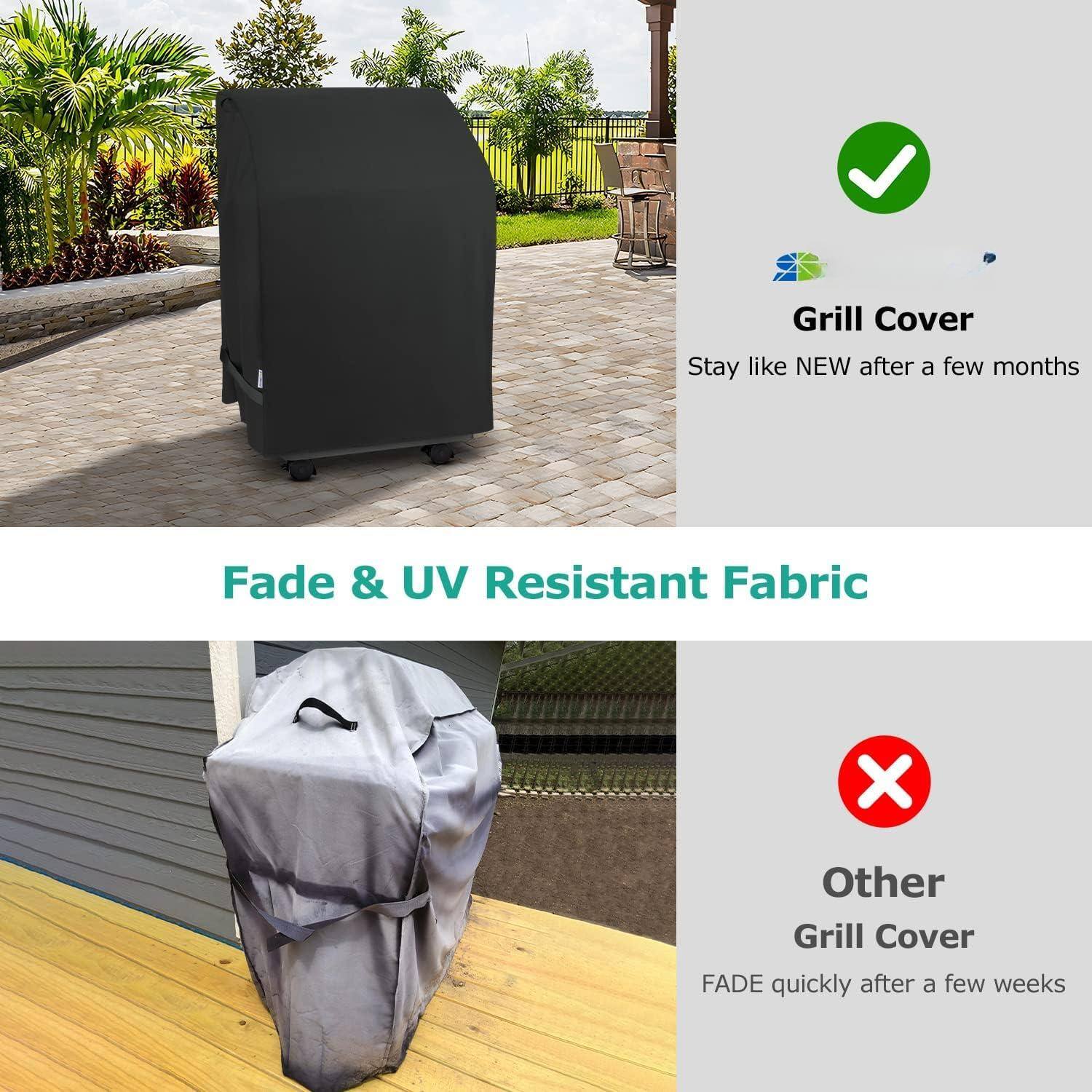 Grill Cover  
Stay like NEW after a few months  

Fade & UV Resistant Fabric  

Other Grill Cover  
FADE quickly after a few weeks