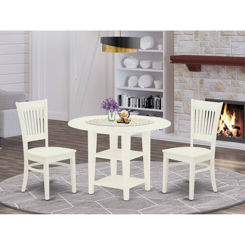 Back. East West Furniture - Dining Table- Dining Chairs - Brown.