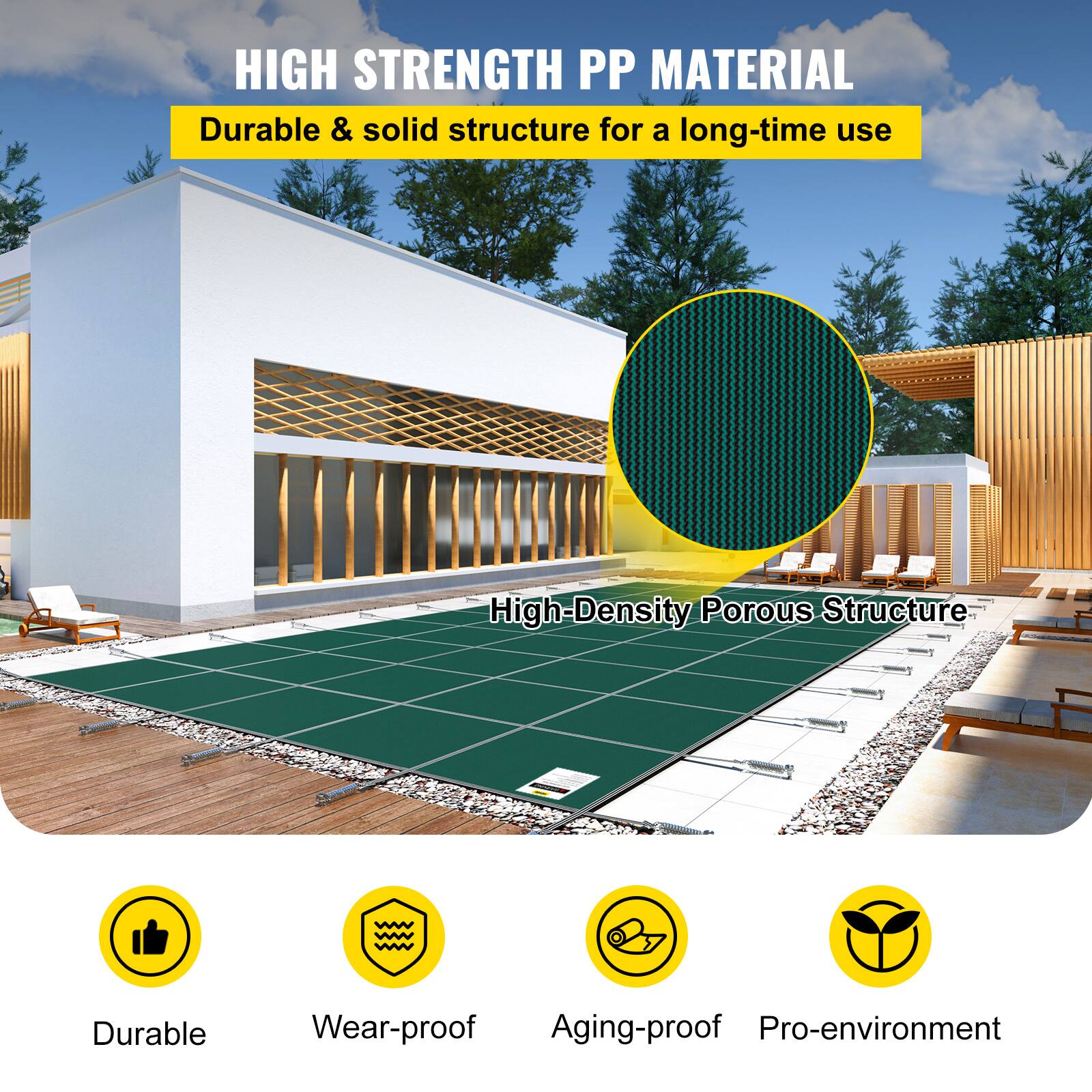 HIGH STRENGTH PP MATERIAL
Durable & solid structure for a long-time use
High-Density Porous Structure
Durable
Wear-proof
Aging-proof
Pro-environment