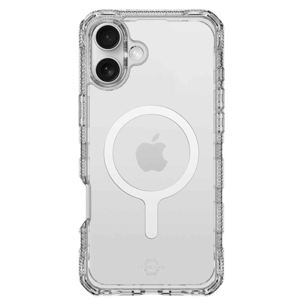 Front. Itskins - Supreme_R Clear MagSafe Case for Apple iPhone 16 - Clear.