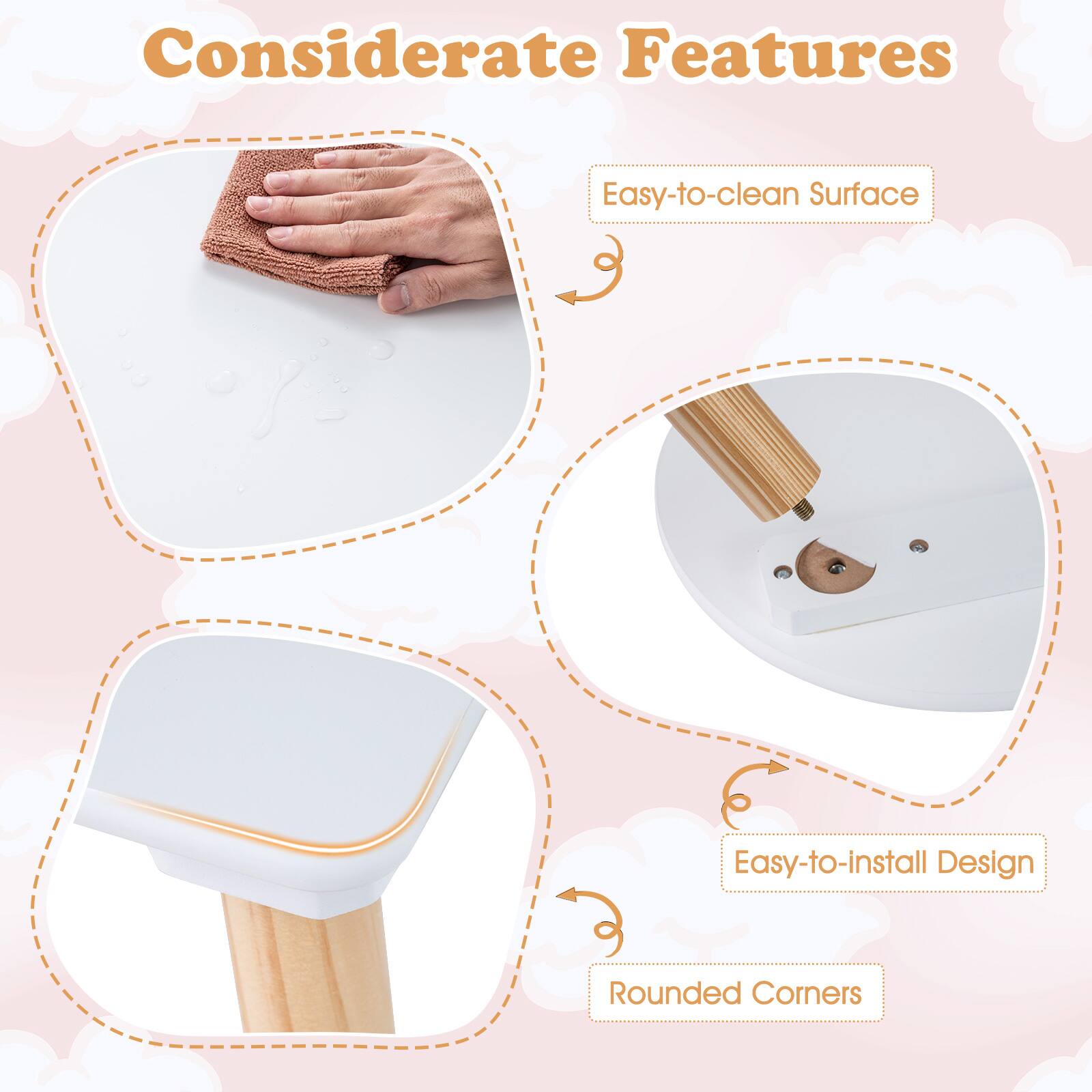 Considerate Features

- Easy-to-clean Surface
- Easy-to-install Design
- Rounded Corners